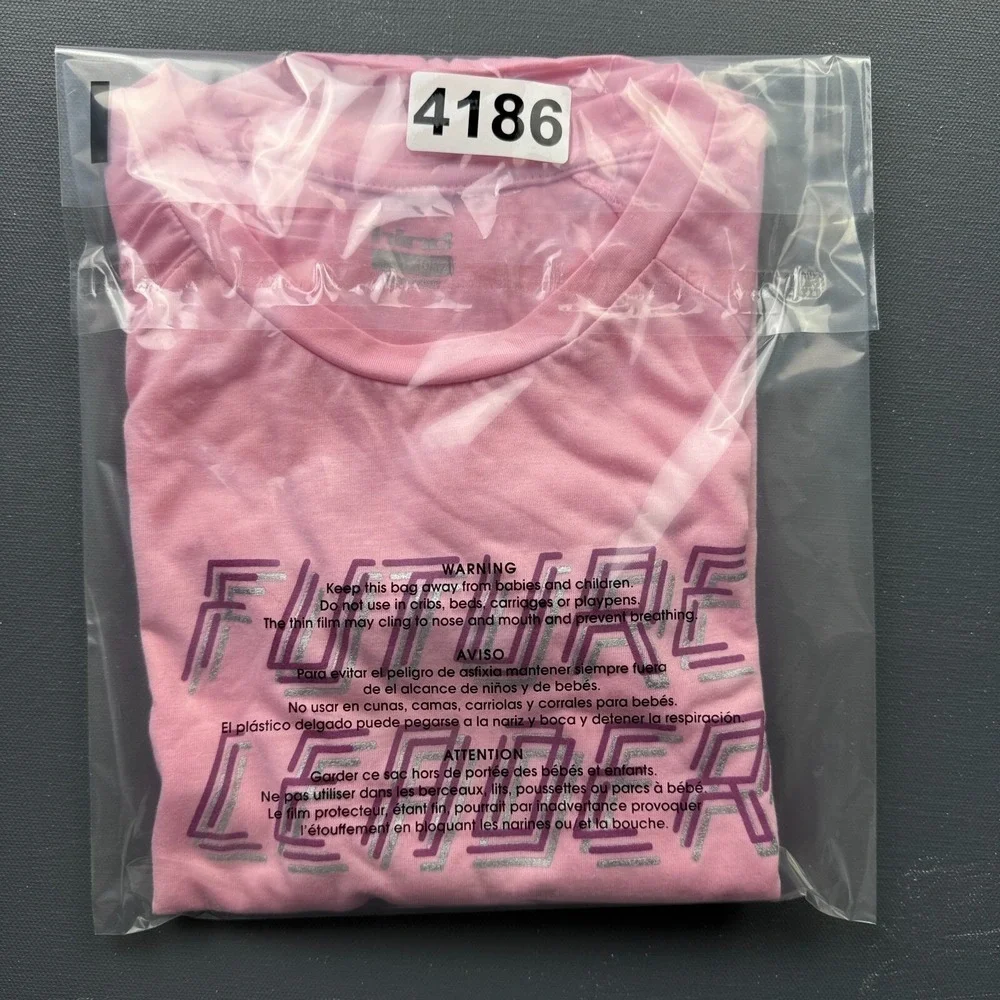 Hind Girls Size 10/12 Pink Future Leader Graphic Long Sleeve Athletic Shirt Tee